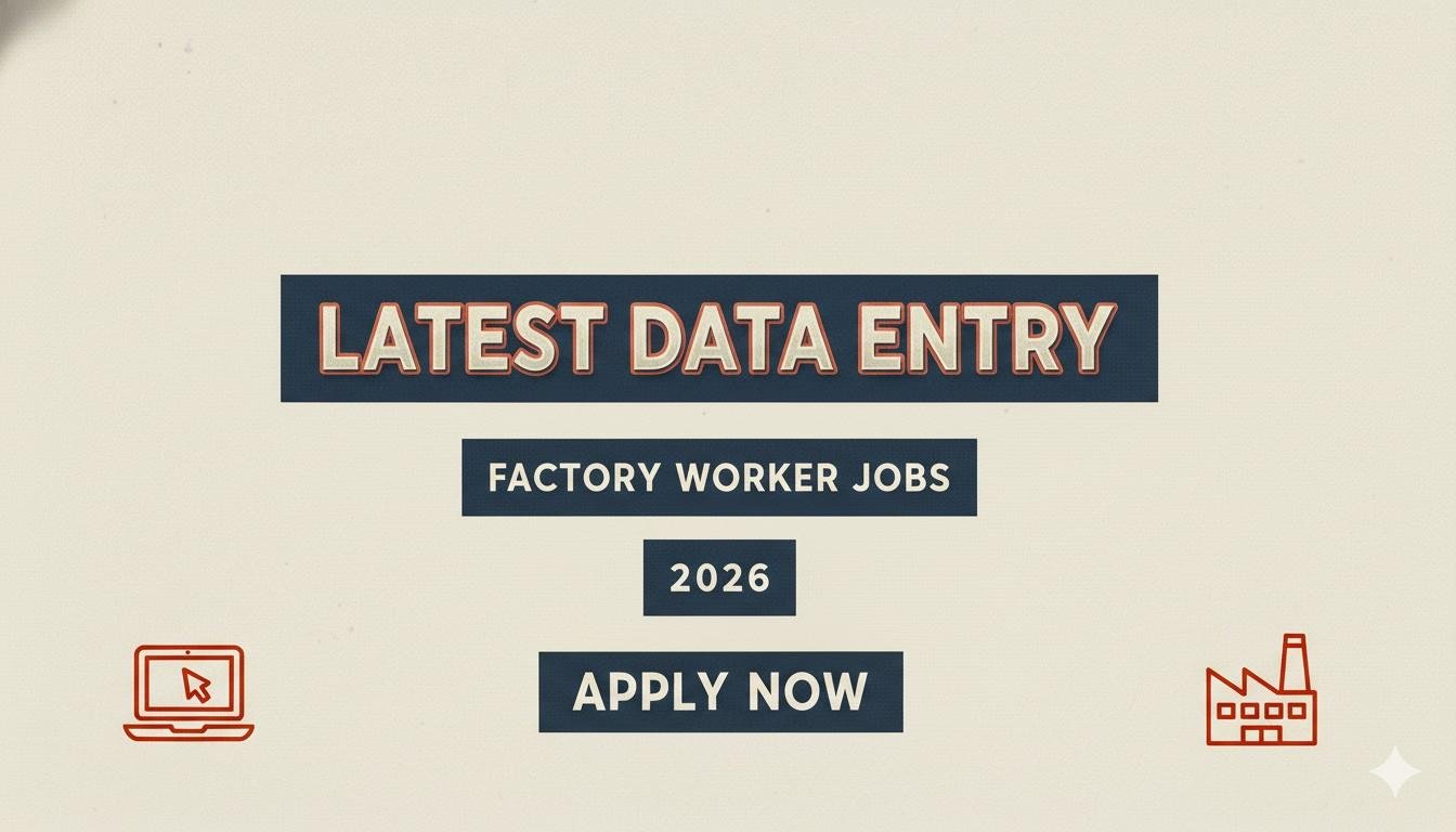 Latest Data Entry & Factory Worker Jobs 2026