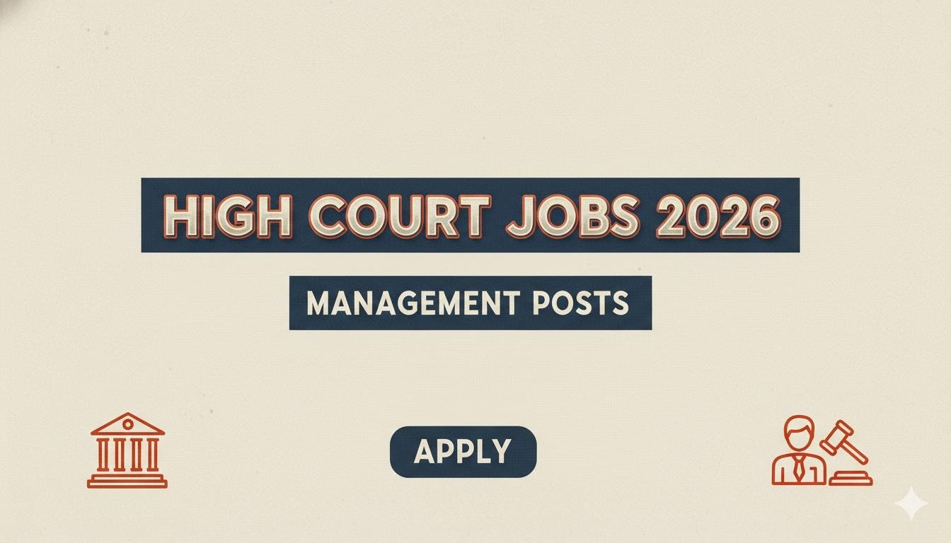 High Court Jobs 2026 Management Posts Apply