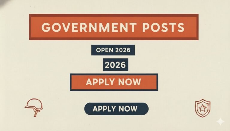 Government Posts Open 2026 Apply now