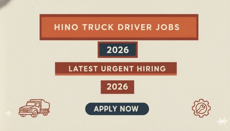 Hino Truck Driver Jobs 2026 Latest Urgent Hiring