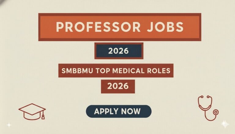 Professor Jobs 2026 SMBBMU Medical Roles apply now