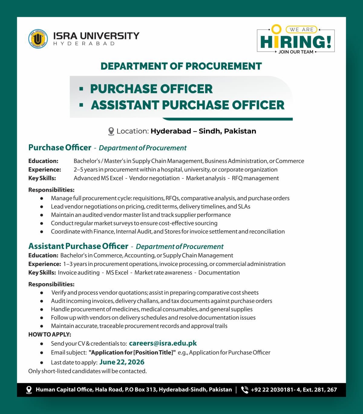 Purchase Officer Jobs In Hyderabad Apply Now