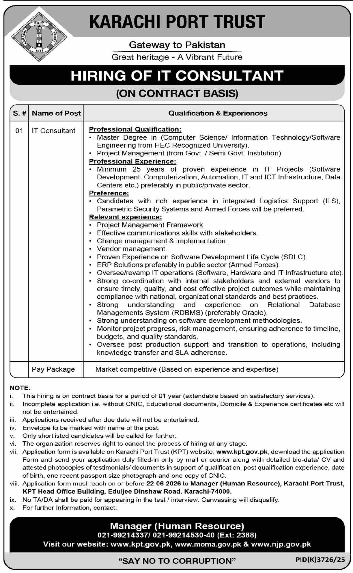 KPT Jobs 2026 Latest IT Consultant Vacancies 