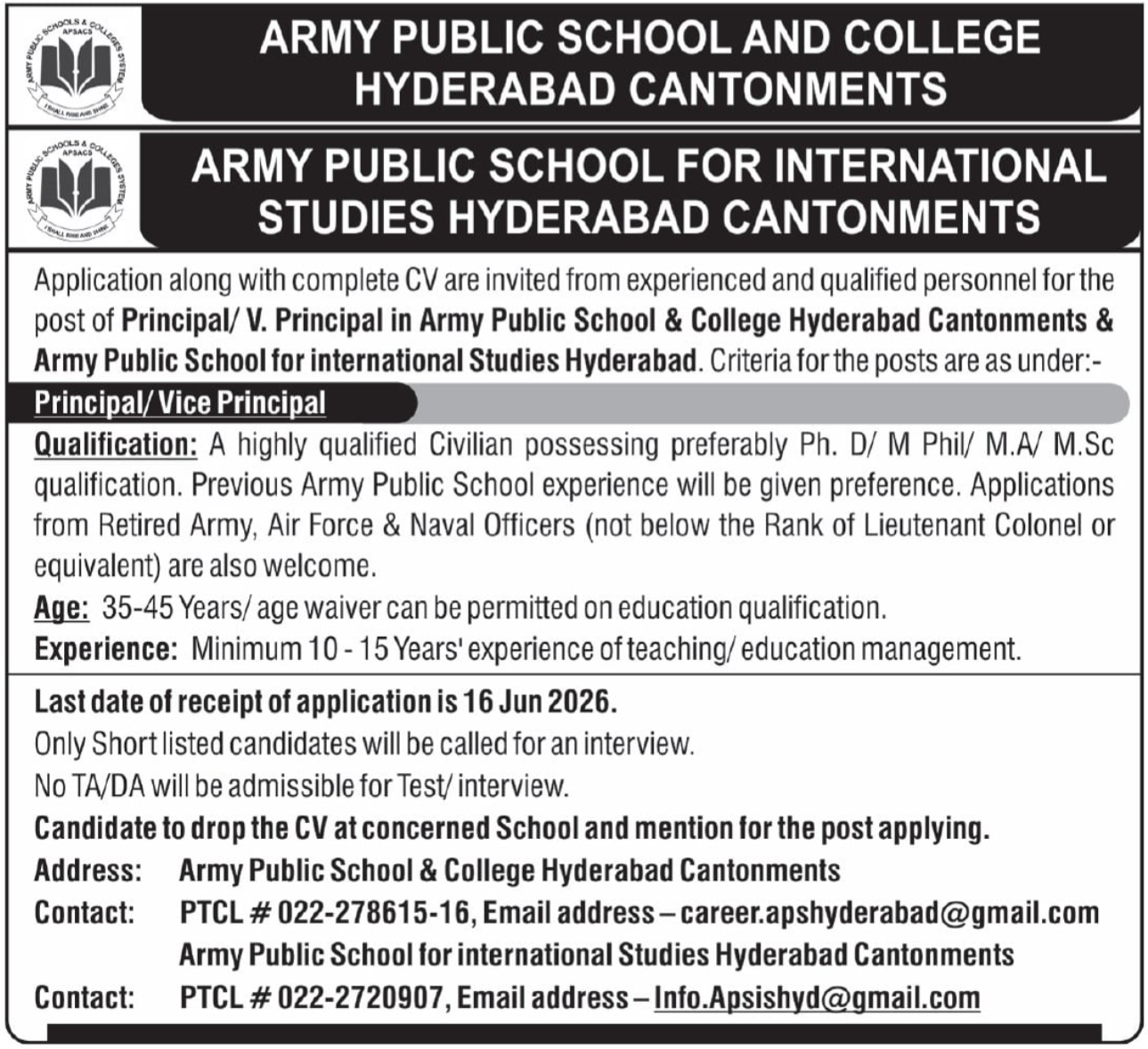 Latest APS&C Management Jobs Apply Now