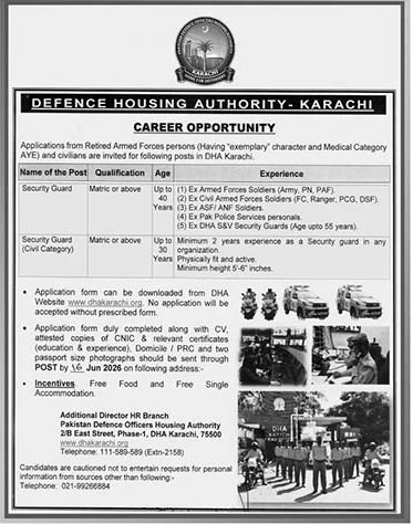 DHA Security Jobs Urgent Vacancies 2026