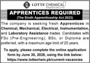Lotte Chemical Jobs Latest Apprentice Posts