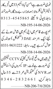 Factory Jobs 2026 Latest Painter & Electrician Apply now