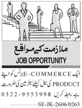 E-Commerce Sales Jobs Opportunities