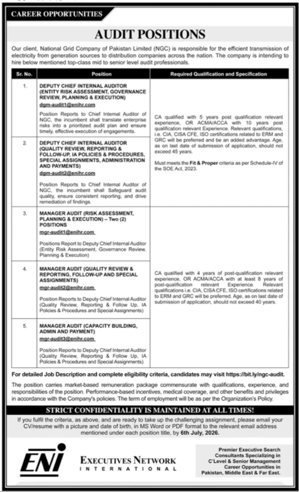   ENI Management Jobs Exclusive 2026 Audit Roles