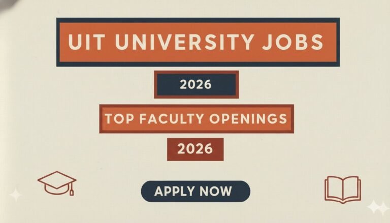 UIT University Jobs 2026 Top Faculty apply now