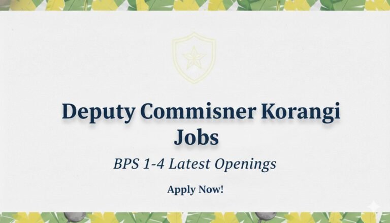 Deputy Commissioner Korangi Jobs BPS 1-4 Latest