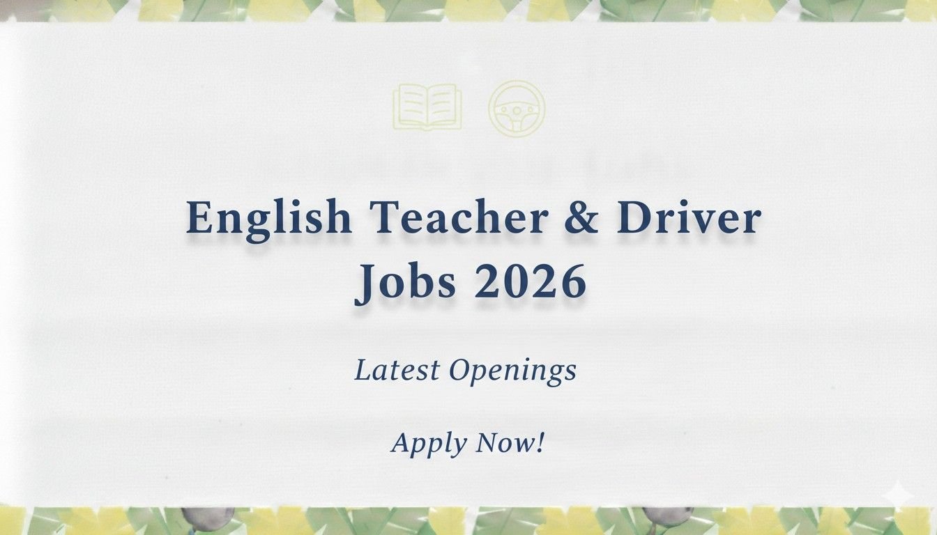 English Teacher & Driver Jobs 2026 Latest
