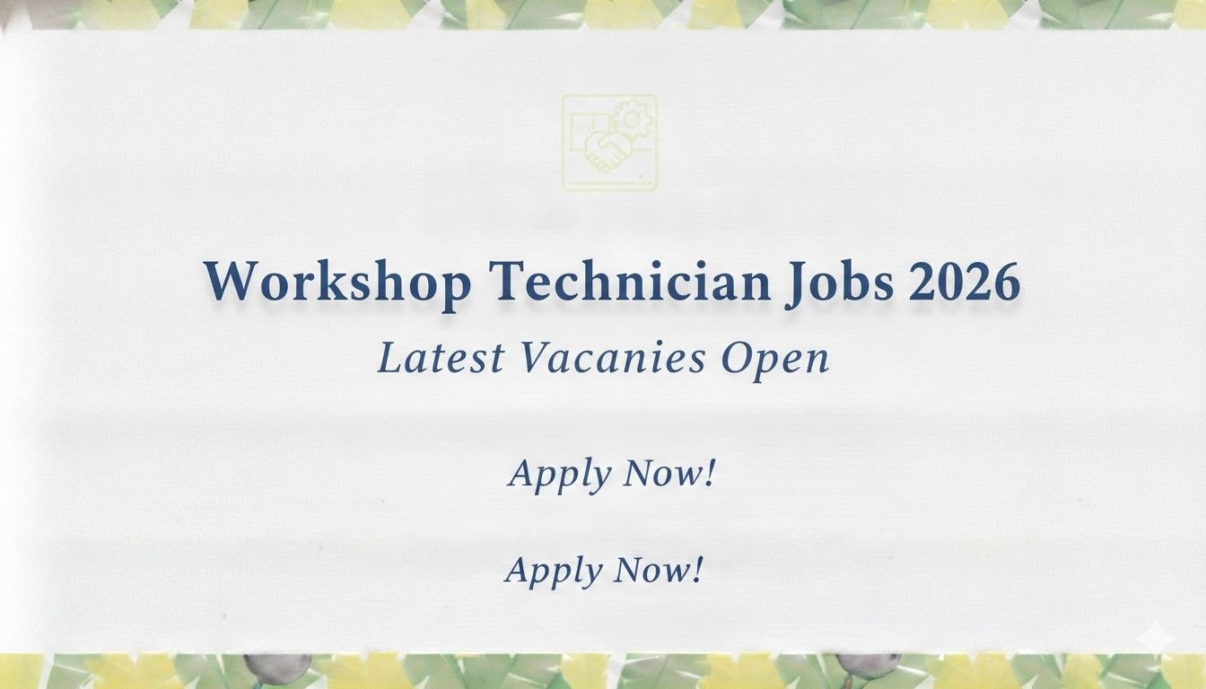 Workshop Technician Jobs 2026 Latest Vacancies Open
