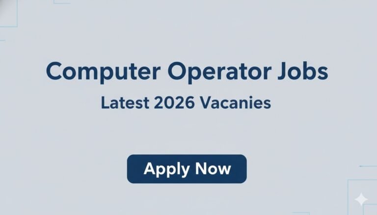 Computer Operator Jobs Latest 2026 Vacancies